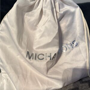 Michael Kors Orange and White Textured Clutch